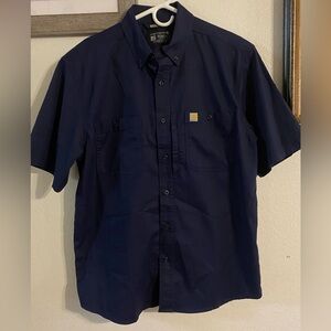 Carhartt Men's Short-Sleeve Button-Down Shirt - Navy Blue